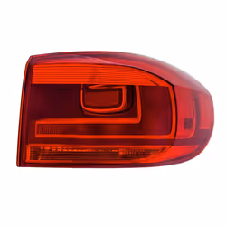 Rear light; HELLA; Right Outer section P21W, W5W 12 with bulb holder; for VOLKSWAGEN, VW; 5N0945096R
