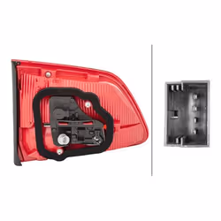HELLA 2TZ 010 469-101 Rear light Right Inner Section H21W, P21W, W16W 12 white/red with bulbs with bulb holder