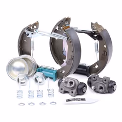 HELLA Shoe Kit Pro 8DB 355 003-671 Brake Set, drum brakes with wheel brake cylinder, with adjuster PEUGEOT: 205 II Hatchback