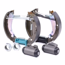 HELLA Shoe Kit Pro 8DB 355 003-671 Brake Set, drum brakes with wheel brake cylinder, with adjuster PEUGEOT: 205 II Hatchback