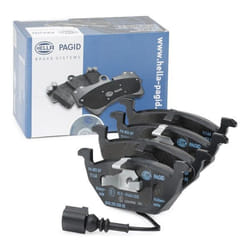 HELLA 8DB 355 008-551 Brake pad set with integrated wear warning contact VOLKSWAGEN: Golf 5, Golf 4, GOLF 6, AUDI: A3 Sportback, A3 Hatchback, A2