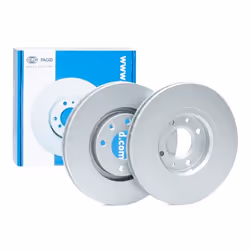 Brake disc; HELLA; PRO; 283 26 04/06 108 Externally Vented Coated; for PEUGEOT, CITROËN, DS, OPEL; 1606401480, 1613703980, 16 ...