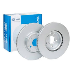 HELLA Brake disc VOLVO: V60 I, XC70 II Estate, S60 II, LAND ROVER: Freelander 2 Off-Road, Range Rover Evoque, Freelander 2 Van, FORD: S-Max Mk1 PRO