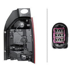 HELLA 2SK 012 337-051 Rear light Left LED 12 red with bulb holder VOLKSWAGEN: Transporter 6, Multivan 6