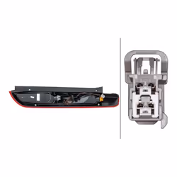 Rear light; HELLA; Left Upper section LED, PR21W, PY21W without bulb, without bulb holder; for FORD; 8M5113405KC, RLFordFocus