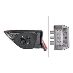 HELLA 2SA 012 520-051 Rear light Left Inner Section, Upper section LED 12 red with bulb holder VOLKSWAGEN: Tiguan II