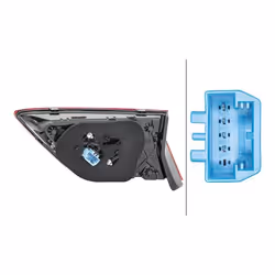 HELLA 2SA 012 522-091 Rear light Left Inner Section, Upper section LED 12 smoke grey, red with bulb holder VOLKSWAGEN: Tiguan II, Tiguan Allspace