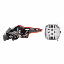 HELLA 2VP 354 828-071 Rear light Left LED, P21/5W, P21W, PY21W, W16W 12 without bulbs FORD: FOCUS 3