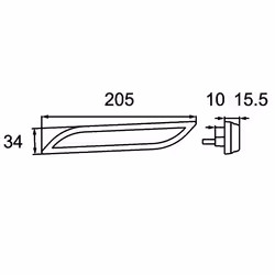 HELLA 2PS 013 305-261 Side Marker Light LED Right 12, 24 mounting, Bolted