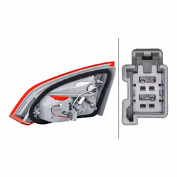 Rear light; HELLA; Left Inner Section LED, P21W, W16W 12 without bulbs with bulb holder; for FORD; 1868300, F1EB13A603CA