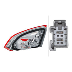 HELLA 2NR 354 828-111 Rear light Left Inner Section LED, P21W, W16W 12 without bulbs with bulb holder FORD: FOCUS 3 Turnier