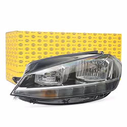 Headlights; HELLA; Left H7, WY21W, H9 Halogen, FF 12 for right-hand traffic; for VOLKSWAGEN, VW; 5G1941005D, 5G1941005D
