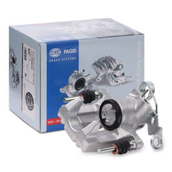 HELLA 8AN 355 783-331 Brake caliper Aluminium without holder AUDI: A6 C5 Avant, A4 B5 Saloon, A4 B5 Avant, VOLKSWAGEN: Passat B5 GP Estate