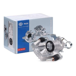 HELLA 8AN 355 783-341 Brake caliper Aluminium without holder AUDI: A6 C5 Avant, A4 B5 Saloon, A4 B5 Avant, VOLKSWAGEN: Passat B5 GP Estate