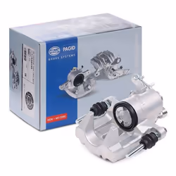 Brake caliper; HELLA; Aluminium without holder; for VOLKSWAGEN, AUDI, SKODA, SEAT, VW; 1K0615423A, 1K0615423D, 1K0615423J, 1K ...