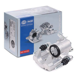 HELLA 8AN 355 783-731 Brake caliper Aluminium without holder VOLKSWAGEN: Golf 5, GOLF 6, Scirocco III, AUDI: A3 Sportback, A3 Hatchback