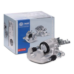 HELLA 8AN 355 784-641 Brake caliper Aluminium without holder VOLKSWAGEN: Golf 5, GOLF 6, Scirocco III, AUDI: A3 Sportback, A3 Hatchback, TT Coupe