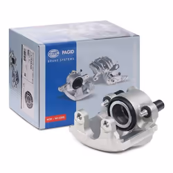 Brake caliper; HELLA; Grey Cast Iron without holder; for BMW; 1160352, 1165030, 34111160352, 34111165030, 34116758114