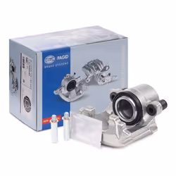Brake caliper; HELLA; Grey Cast Iron without holder; for VOLKSWAGEN, SKODA, AUDI, SEAT, VW; 1J0615123, 1J0615123A, 1K0615123A ...