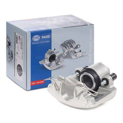 HELLA 8AN 355 789-181 Brake caliper Grey Cast Iron without holder VOLKSWAGEN: Golf 5, GOLF 6, Passat B6 Variant, AUDI: A3 Sportback, A3 Hatchback