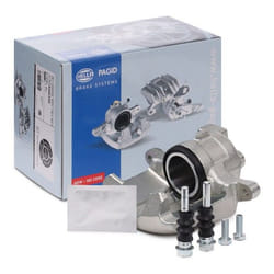 HELLA 8AN 355 790-661 Brake caliper Grey Cast Iron without holder AUDI: A4 B7 Avant, A4 B7 Saloon, A4 B5 Saloon, SEAT: Exeo ST, Exeo Saloon