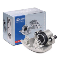 HELLA 8AN 355 791-491 Brake caliper Grey Cast Iron without holder FORD: Focus 2 Kombi, KUGA 2, FOCUS 3, VOLVO: V40 Hatchback, C30, V50