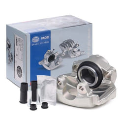 HELLA 8AN 355 793-271 Brake caliper Grey Cast Iron without holder VOLKSWAGEN: Transporter 5, Transporter 5 Bus, Touareg I