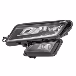 Headlights; HELLA; Left LED LED for right-hand traffic; for SKODA; 566941015E, 566941015F, 566941015H