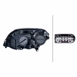 HELLA 1EG 354 878-101 Headlights Right H15, H7, PWY24W Bulb Technology 12 for right-hand traffic ABARTH: 500 / 595 / 695 Hatchback