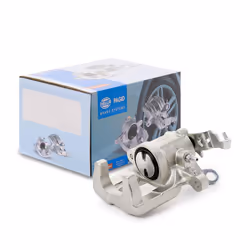 Brake caliper; HELLA; Grey Cast Iron without holder; for VOLKSWAGEN, SKODA, AUDI, SEAT, VW; 5K0615424, 5K0615424A, 5K0615424, ...
