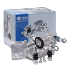 HELLA 8AN 355 783-411 Brake caliper Grey Cast Iron without holder VOLKSWAGEN: Transporter 4, TRANSPORTER 4 Bus