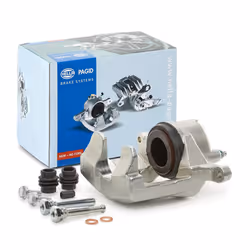 Brake caliper; HELLA; Grey Cast Iron without holder; for VAUXHALL, OPEL; 13301190, 542086, 95522600, 13301190, 95522600