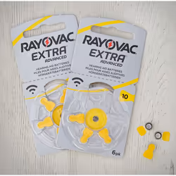 Rayovac Extra Advanced Zinc Air Hearing Aid Battery, Pack of 10, with 60 Batteries, Suitable for Hearing Aids Hearing Aids Sound Amplifier, Yellow