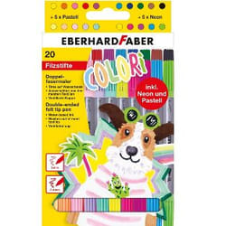 Eberhard Faber Colori felt pen Black, Blue, Brown, Cyan, Green, Orange, Pastel, Pink, Red, Yellow 20 pc(s)