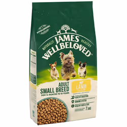 7.5kg James Wellbeloved Natural Small Breed Adult Dry Dog Food Lamb & Rice