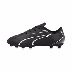 Puma Vitoria Fg/Ag Junior Football Boots - Black/White, 4