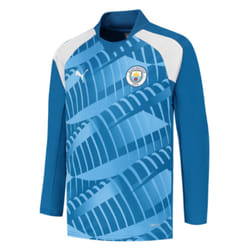 2023-2024 Man City Pre-Match LS Sweat Top (Lake Blue) - Kids - XXLB