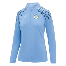 2023-2024 Man City Training Half Zip Top (Light Blue) - Ladies - S