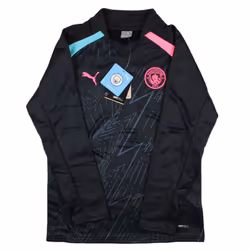 2023-2024 Man City Pre-Match LS Sweat Top (Dark Navy) - Kids - XXLB