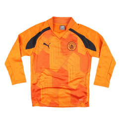 2023-2024 Man City Pre-Match LS Sweat Top (Orange) - Kids - XLB