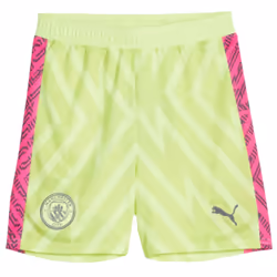 2023-2024 Man City Goalkeeper Shorts (Yellow) - Kids - XXLB