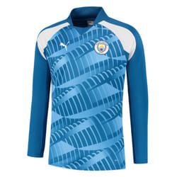 2023-2024 Man City Pre-Match LS Sweat Top (Lake Blue) - L