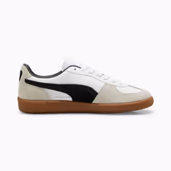 ) Puma Palermo Leather White/Black Trainers - White, 8 (Adults'