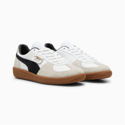 ) Puma Palermo Leather White/Black Trainers - White, 10 (Adults'