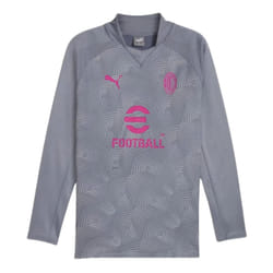 2023-2024 AC Milan Prematch LS Sweat Top (Gray Tile) - M