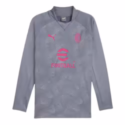 2023-2024 AC Milan Prematch LS Sweat Top (Gray Tile) - L