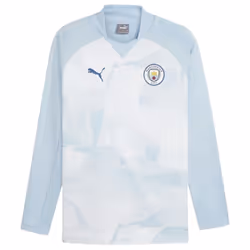 2023-2024 Man City Prematch LS Sweat Top (Silver Sky) - L