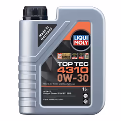 Engine oil; LIQUI MOLY; Top Tec 4310; 0W-30 1; for PEUGEOT, CITROËN, TOYOTA, HONDA, FIAT