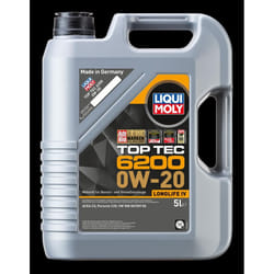 Liqui Moly Top Tec 6200 0W-20 5l Engine oil 20789 AUDI: A3 Sportback, A6 C7 Avant, A6 C7 Saloon, VOLKSWAGEN: Golf 7, Polo V Hatchback
