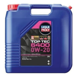 Liqui Moly Top Tec 6400 0W-20 20l Engine oil 21586 AUDI: A6 C7 Avant, A6 C7 Saloon, A4 B9 Saloon, VOLKSWAGEN: Golf 7, Polo V Hatchback